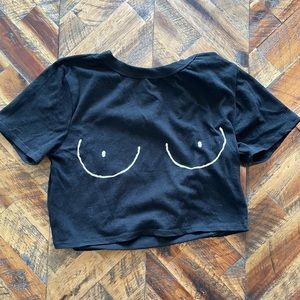 Ditch your bra free your tits boob outline crop top